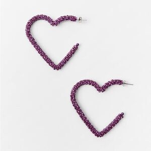 ZARA RHINESTONE HEART EARRINGS BARBIE BARBIECORE